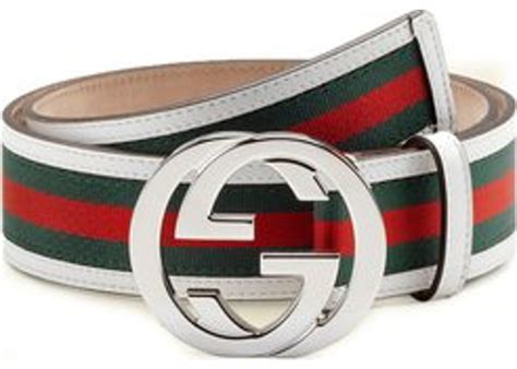 white gucci belt with red and green|Gucci straps green and red.